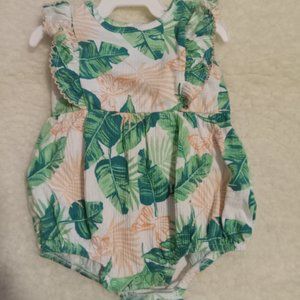 Baby Girl 3/6 month Tropical Bubble Suit Romper